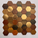 Hexad Dřevěný Mozaikový Stěnový Panel