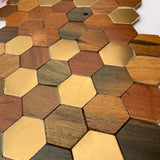 Hexad Dřevěný Mozaikový Stěnový Panel