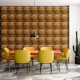 Mosaicový dřevěný panel s lineární křivkou