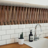 Mosaicový dřevěný panel s lineární křivkou