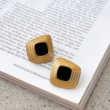 Bronnie Naušnice - Zlato / Crno