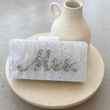 Gospođa Pearla Clutch - Bela/Srebrna