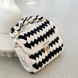 Annabel Chunky Plaited Handbag - Krem/Crna