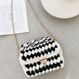 Annabel Chunky Plaited Handbag - Krem/Crna