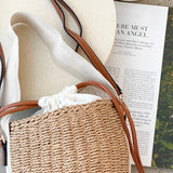 Cleo Woven Bucket Handbag - Prirodna / Braon