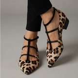 Milena | Leopard čizme sa balerina remenima