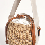 Cleo Woven Bucket Handbag - Prirodna / Braon