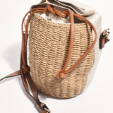 Cleo Woven Bucket Handbag - Prirodna / Braon