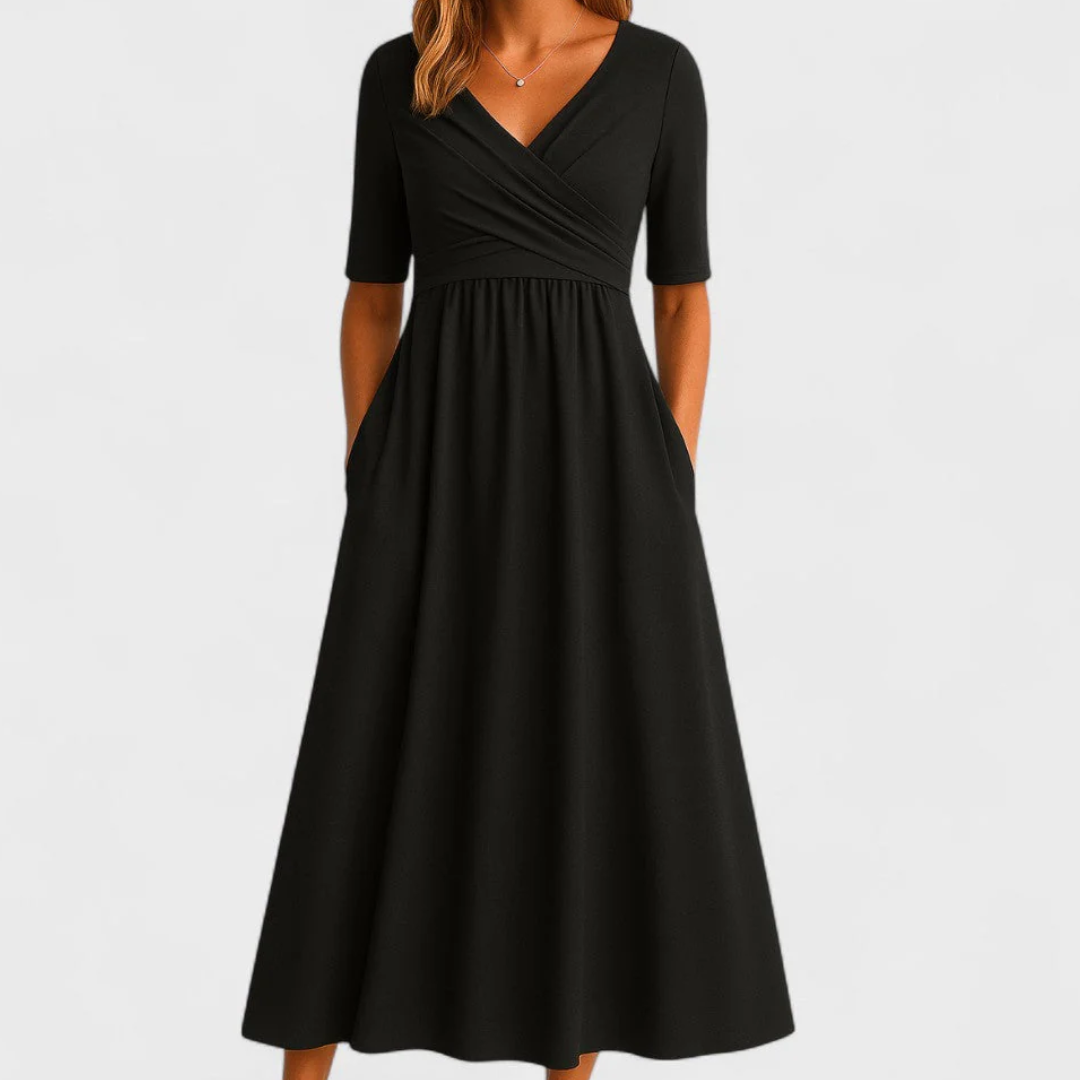 Eleanor | Elegantna Midi Haljina sa Džepovima