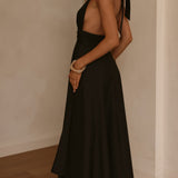 Kathy Halter Neck Maxi Haljina - Crna