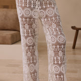Emilia čipkaste pantalone - Bele