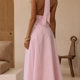 Kathy Halter Neck Maxi Haljina - Svetlo Roza