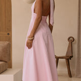 Kathy Halter Neck Maxi Haljina - Svetlo Roza