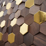 Hexad Dřevěný Mozaikový Stěnový Panel