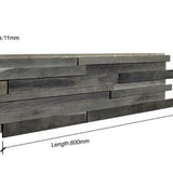 Antikový dubový 3D dřevěný panel na stěnu - tmavě šedý odstín (sada 4 nebo 12)