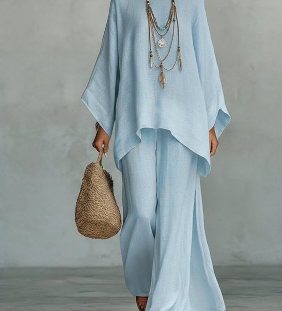 Celine | Elegantni laneni dvodelni set