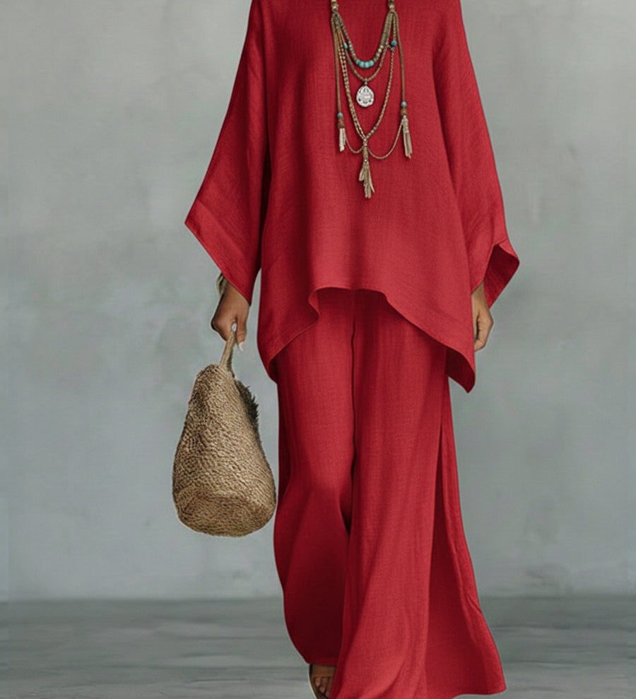 Celine | Elegantni laneni dvodelni set