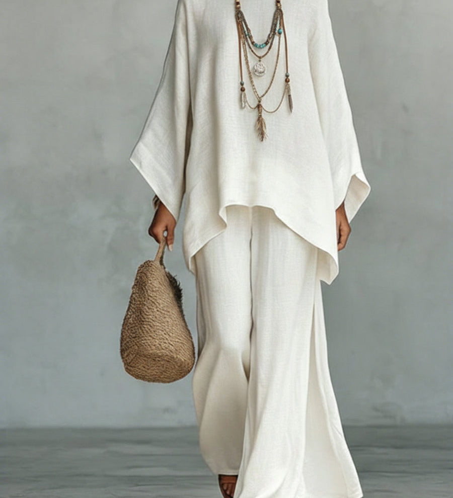 Celine | Elegantni laneni dvodelni set