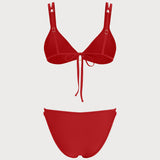 Crveni O-Prsten Trougao Bikini Set
