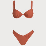Bikini Set sa Čvrstim Podupiračem u Boji Cigle