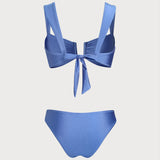 Plavi Trokutasti Bikini Set sa Visokim Stezanjem
