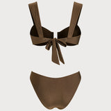 Braon Izrezani Bikini Set sa Šniranjem