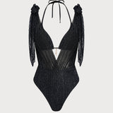 Crni Halter Tro角asti Bikini Set