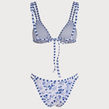 Beli cvetni bikini set sa vezicom