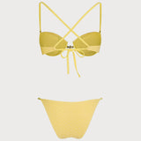 Žuti Teksturisani Bikini Set sa Žicom