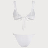 Bela V Izrezana Teksturisana Bralette Bikini Set