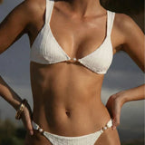 Bela V Izrezana Teksturisana Bralette Bikini Set