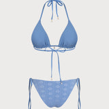 Plavi Halter Trougao Reverzibilni Bikini Set