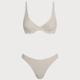 Bež Jacquard Bikini Set sa Žicom