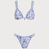 Beli cvetni bikini set sa vezicom