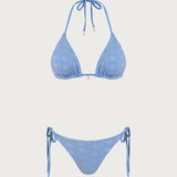 Plavi Halter Trougao Reverzibilni Bikini Set