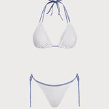 Bela Halter Kontrastna Trokutasta Bikini Komplet