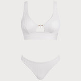 Bela U Oblik Izrezana Tankini Set