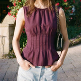 Ljubičasti Ruching Top