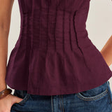 Ljubičasti Ruching Top