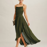 Zelena Chiffon A-Linija Maxi Haljina