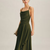 Zelena Chiffon A-Linija Maxi Haljina