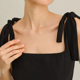 Crna Chiffon Haljina sa Povezom