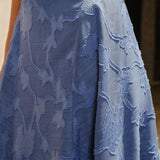Plava Jacquard Ručna Slip Maxi Haljina