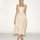 Haljina Midi sa Zipom u Boji Kajsije