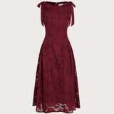 Crvena Jakard Chiffon Midi Haljina